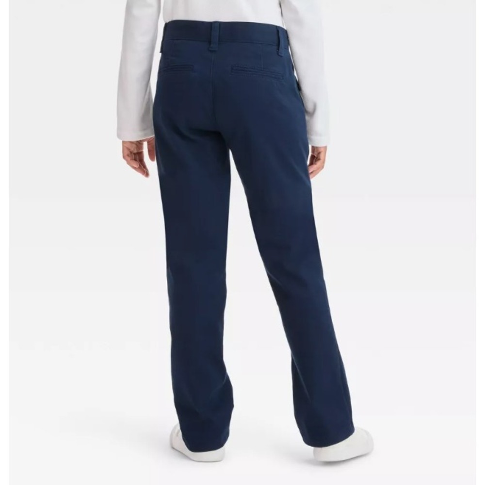 Girls' Straight Fit Uniform Pants Blue Size 18 - Picture 2 of 3
